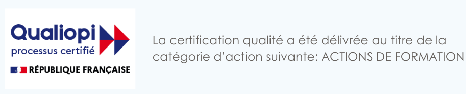 La certification qualité a été délivrée au titre de la catégorie d’action suivante: ACTIONS DE FORMATION